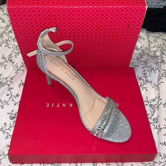 Kelly & Katie Shoes - Sparkly Silver High Heels!
